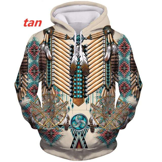 Motif Indien Sweat à Capuche Imprimé 3D Harajuku Mode Unisexe Automne Décontracté Pull