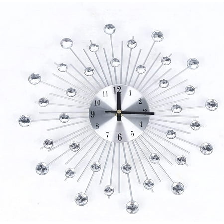 Metal Wall Clock with Silent Movement - 33x33x3cm Iron & Aluminum Plate High-Temperature Baked Paint Decor for Home Cafe Bar Hotel Garden Decoration Items Decorating