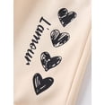 thumbnail image 6 of Fdqin Girls Shorts 4 Pcs Heart Print Athletic Kids Workout Short Beach Summer Vacation Pants Pink Purple Khaki Black 4-5 Years, 6 of 7