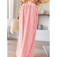 thumbnail image 5 of Women Casual Drawstring Elastic Waist Striped Wide Leg Pants with Pockets Red S, 5 of 6