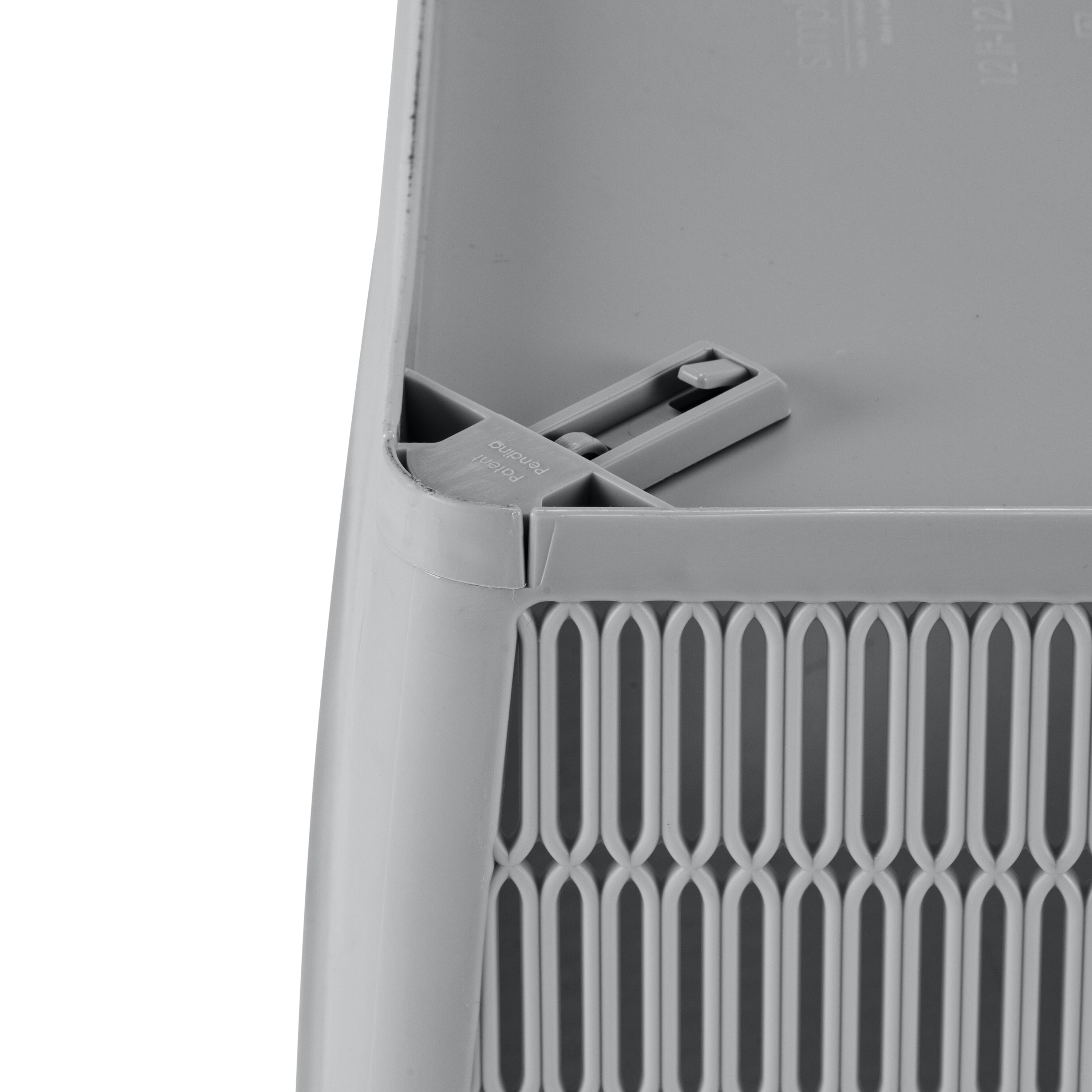 Simplify Slide 2 Stack It Plastic Storage Basket with Handles, Set of 2, Gray