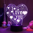 thumbnail image 1 of Valentine's Day Love Rose Flower Department 3d Small Night Lamp Creative Acrylic Led Visual Atmosphere Small Table Lamp, 1 of 1