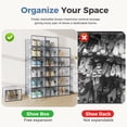 thumbnail image 6 of CONCETTA 12-Pack Shoe Box Organizer for up to US Size 9, Stackable Plastic Storage Rack for Closet Hallway Bedroom, Black, 6 of 8