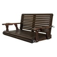 thumbnail image 4 of Innovaze 4.5 Ft Outdoor Wooden Porch Swing with Cupholders, Heavy Duty 880 LBS for 2 Seaters, All-Weather resistant (Deep Brown, Extra-Large), 4 of 7
