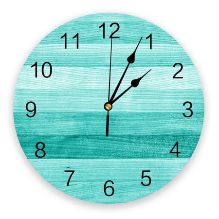 Vintage Grey Wooden Board Decorative Round Wall Clock Arabic Numerals Design Non Ticking Wall Clock Large For Bedrooms Bathroom（10 Inch）