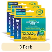 (3 pack) Preparation H Totables Hemorrhoid Wipes With Witch Hazel - 10 Count