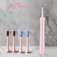 thumbnail image 1 of Cepillos de dientes eléctricos de cerdas suaves, recargables, juego de dos, 6 modos de limpieza y 5 cepillos de repuesto., 1 of 4