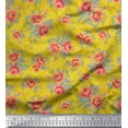 thumbnail image 1 of Soimoi Poly Georgette Fabric Leaves & Rose Floral Printed Craft Fabric by the Yard 42 Inch Wide, 1 of 3