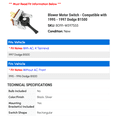 thumbnail image 2 of Blower Motor Switch - Compatible with 1995 - 1997 Dodge B1500 1996, 2 of 2