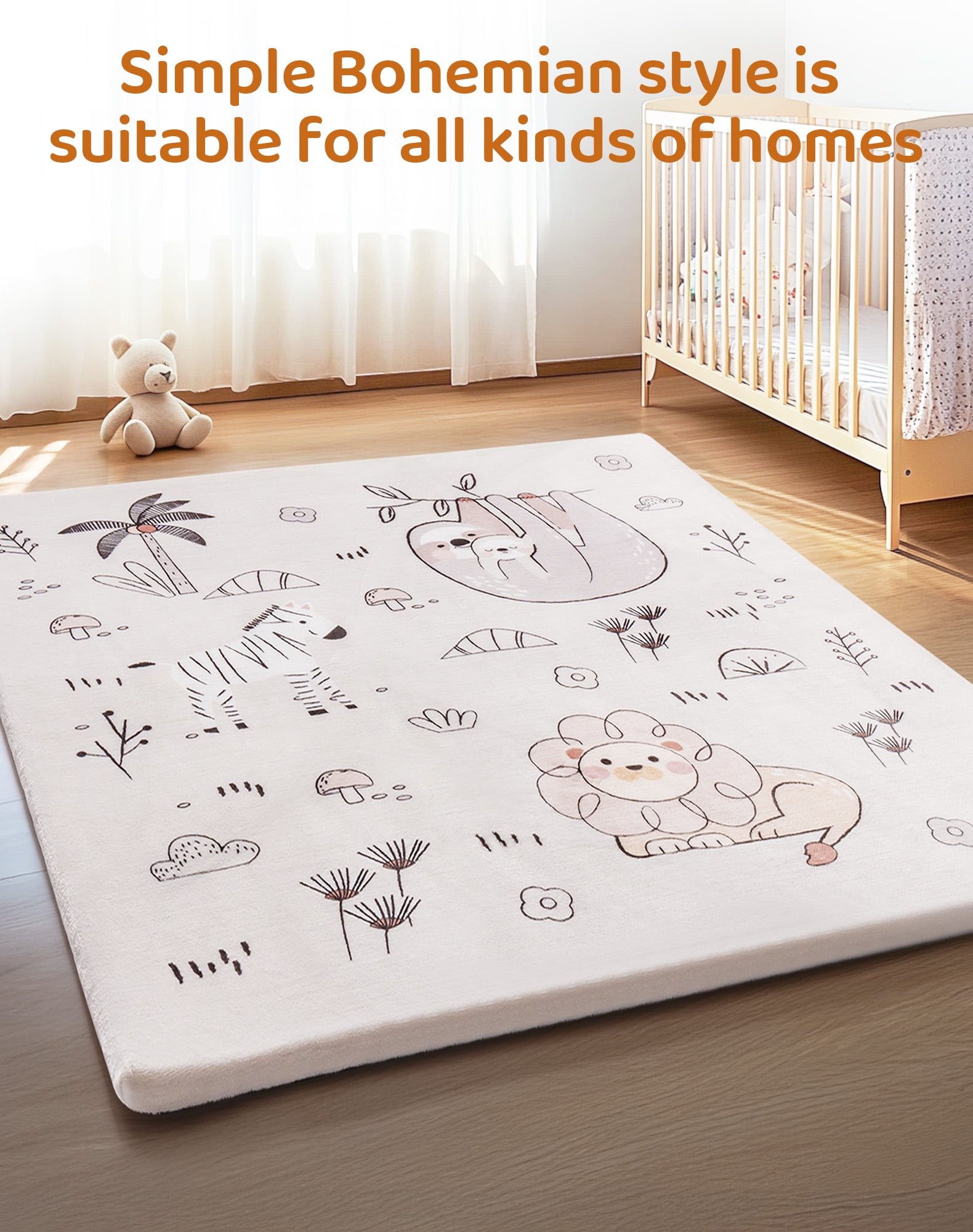 Robud Baby Play Mat,Coral sponge Playmat for Floor,50x50 in Large Waterproof Anti-Slip Activity Playmats,for Babies,Toddlers, Infants