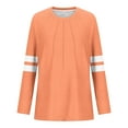 thumbnail image 7 of YUGYXL Womens Sweatshirts Round Neck Fashionable Casual Long Sleeved Tops Orange L, 7 of 7