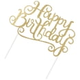 thumbnail image 5 of LOVERLYZ 10Pcs Creative Glitter Happy Birthday Cake Topper Alternative Party Handmade Party Event Decorations (Gold), 5 of 8
