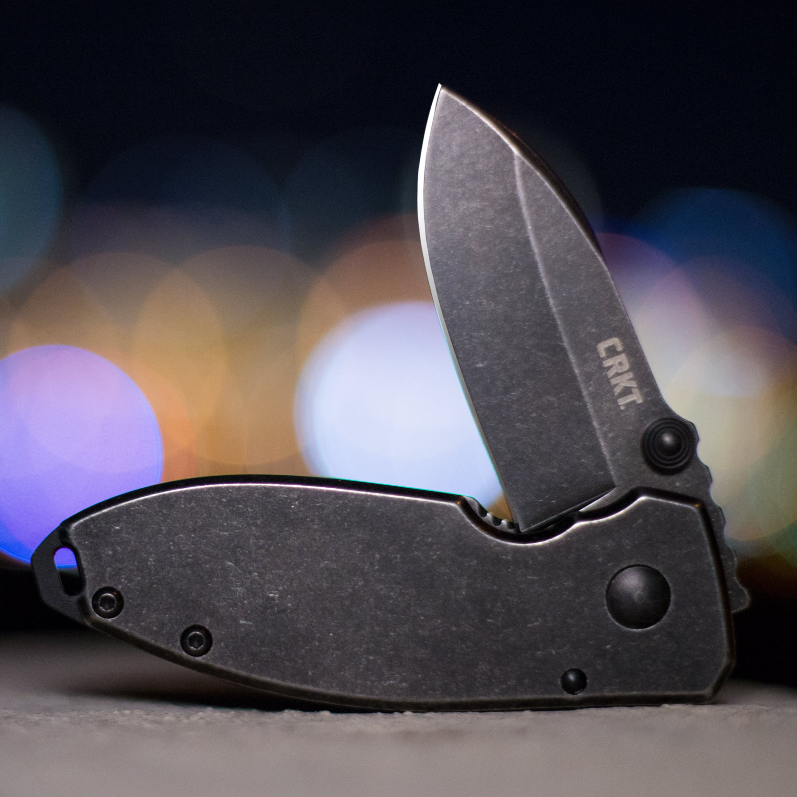 CRKT Squid Everyday Carry EDC Pocket Folding Knife with Frame Lock: Stainless Steel Plain Edge Blade, Stainless Steel Handle, Pocket Clip, 2490KS