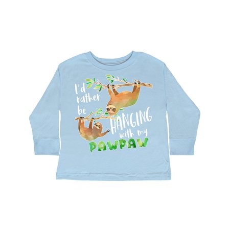 

Inktastic Id Rather Be Hanging with my Pawpaw- Cute Sloths Gift Toddler Boy or Toddler Girl Long Sleeve T-Shirt