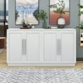 thumbnail image 4 of Sideboard With 4 Doors Large Storage Space Buffet Cabinet With Adjustable Shelves And Silver Handles For Kitchen Dining Room Living Room, 4 of 16