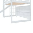 thumbnail image 6 of Harper & Bright Designs Playful Twin Size Wood House Loft Bed with Slide, Multiple-Function Low Loft Bed Frame with Storage Shelves and Light for Boys Girls Bedroom, White, 6 of 13