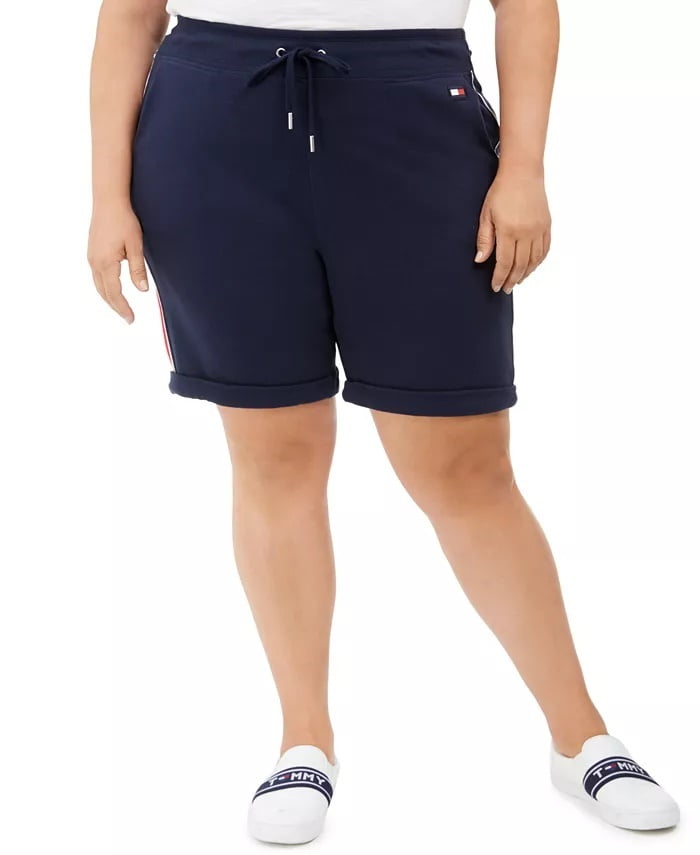 Cotton Cuffed Shorts Navy 