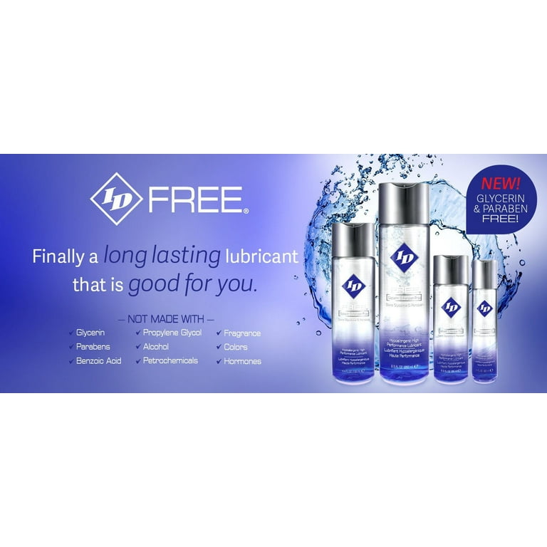 hypoallergenic water based lubricant ID Lubricants Free Hypoallergenic Water Based Personal Lubricant, Glycerin  & Paraben Free, 12 ml (Tube)