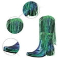 thumbnail image 5 of Xiaoxatg Women's Mid-Calf Boots Fashionable Sequin Tassel Pointed Thick Hoeled -On Shoes 7 Green, 5 of 7