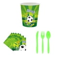 thumbnail image 1 of 82 Pieces Soccer Party Tableware Set Football Birthday Decoration Plates Cups Napkins Tablecloth Plates Cups Napkins Banners Forks Serveware Dinnerware, 1 of 6