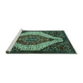thumbnail image 2 of Ahgly Company Machine Washable Indoor Square Persian Turquoise Blue Traditional Area Rugs, 4' Square, 2 of 4
