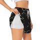 thumbnail image 1 of Balery Spiders On The Web Pantalones cortos deportivos para mujer con forro y dos bolsillos, elásticos, para entrenamiento, gimnasio, yoga-Small, 1 of 7