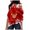 Red, variant on Womens Christmas Sweatshirt Long Sleeve One Shoulder Festive Reindeer and Snowflake Print Pullover Sweatshirts