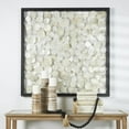 thumbnail image 2 of DecMode White Capiz Shell Handmade Dimensional Overlapping Geometric Wall Decor with Black Metal Frame, 2 of 7