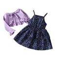 thumbnail image 3 of Felwors Toddler Girls Sleeveless Floral Prints Princess Dress Ruffles Robe Cloak Set, 3 of 9