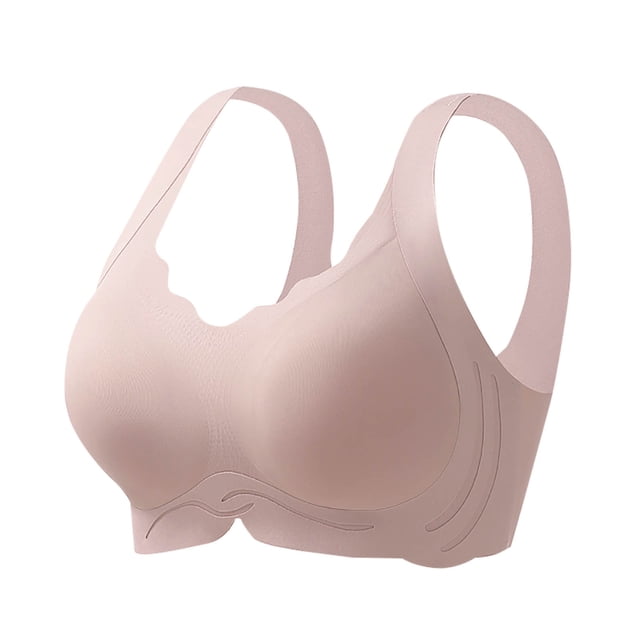 Abcnature Plus Size Bras for Women Plus Size Solid Wave Lace Wireless Soft Support Together Daily Bras