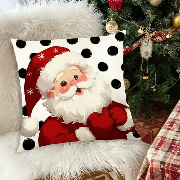 Tuscom Christmas Holiday Printed Pillow Cover, Festive Christmas Cushion Cover for Sofa Decor, Christmas Tree Pattern Decorative Pillowcase for Living Room Bedroom, 17.71*17.71in