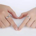 thumbnail image 5 of KAIYANG Anillos de compromiso de ECG ajustables y abiertos para parejas, 1 par (plata), 5 of 5