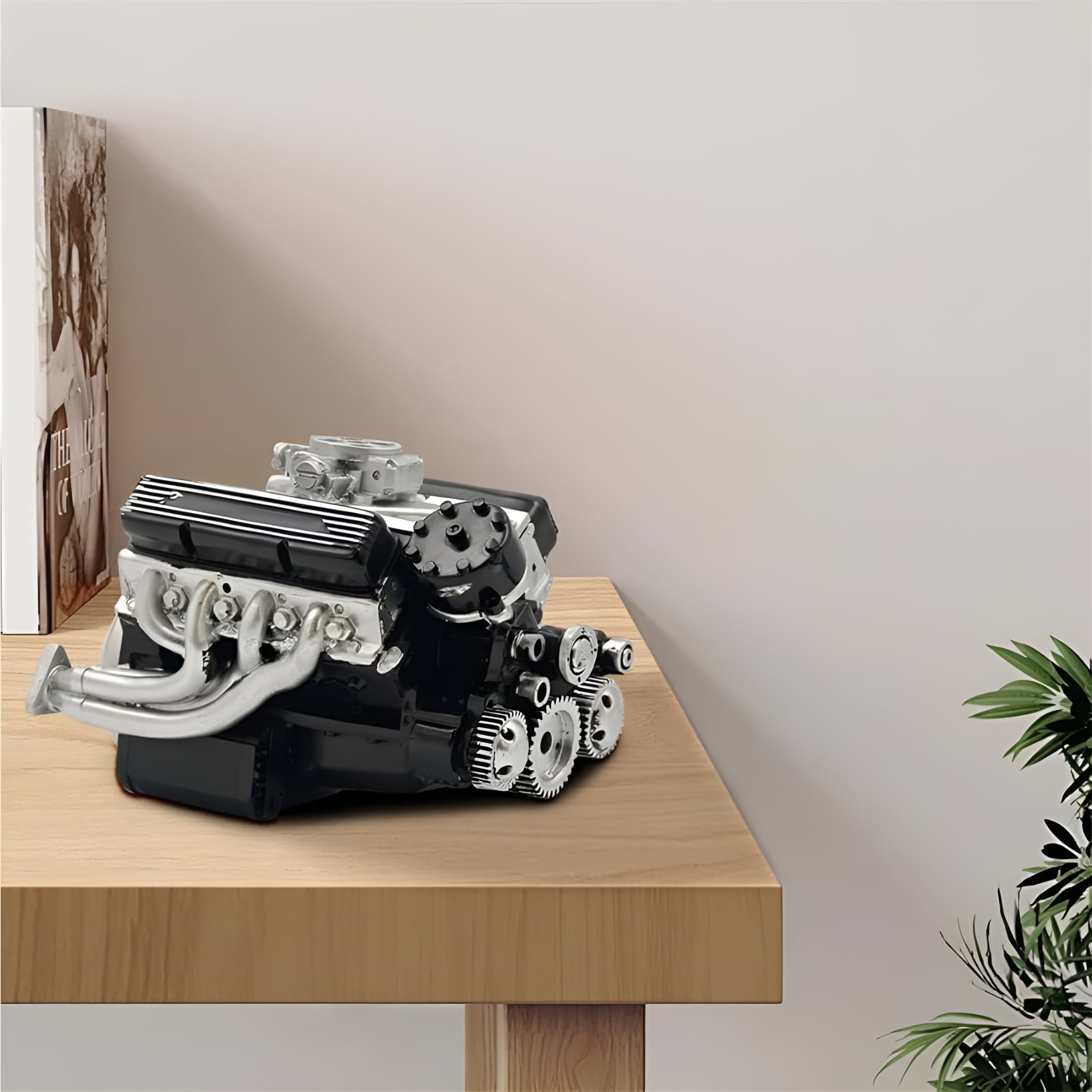 CYFW V8 Engine Kit Gas,Gasoline OHV V8 Small-Block Engine Model Kits,Mini V8 Engine Kits That Run,Build Your Own V8 Model Engine for Adults,4-Stroke 44cc Water-Cooled 1/6 (2pcs-1)