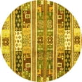 thumbnail image 1 of Ahgly Company Indoor Round Abstract Yellow Modern Area Rugs, 8' Round, 1 of 4