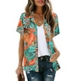 thumbnail image 1 of Avamo Women Summer Lapel Single Breasted Floral Print Shirts Hawaiian Style Casual Blouse Button Down Beach Tops, 1 of 4