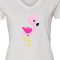 thumbnail image 4 of Inktastic Cute Flamingo, Baby Flamingo, Pink Flamingo, Bird Women's V-Neck T-Shirt, 4 of 5