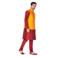 thumbnail image 2 of ELINA FASHION Men's Indian Silk Blend Kurta Pajama And Nehru Jacket (Waistcoat) Traditional Wedding Party Festivals Dress Set, 2 of 4