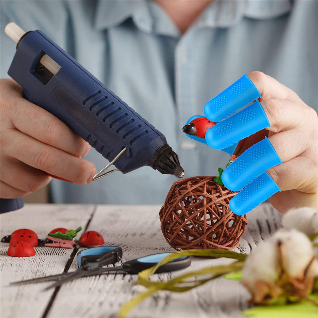 5*Rubber Thumb Finger Tips Protection Grip Craft-work Prevent Hot Glue Gun Burns