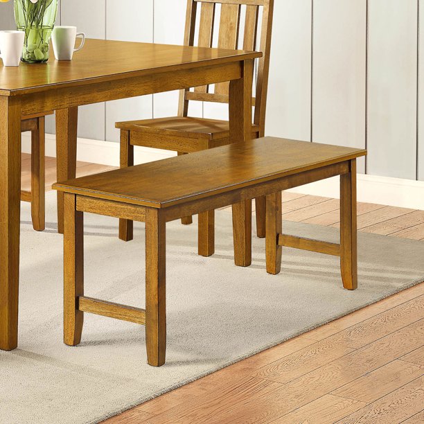 Better Homes & Gardens Bankston Dining Bench, Honey Finish - Walmart
