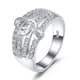 thumbnail image 5 of Anillo de notas musicales, moderno y creativo, con diamantes de plata (talla 9), 5 of 5