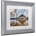 thumbnail image 2 of Trademark Fine Art 'Bow Lake Reflection' Canvas Art by Pierre Leclerc, White Matte, Silver Frame, 2 of 4