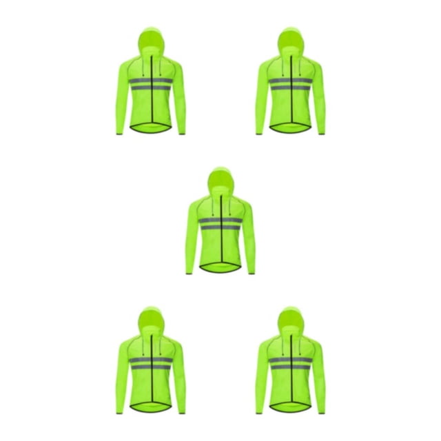 Soidarity Chaqueta de ciclismo abrigo con capucha rompevientos chaleco reflectante a prueba de viento ropa impermeable moto hombres montar verde Type2 NO2