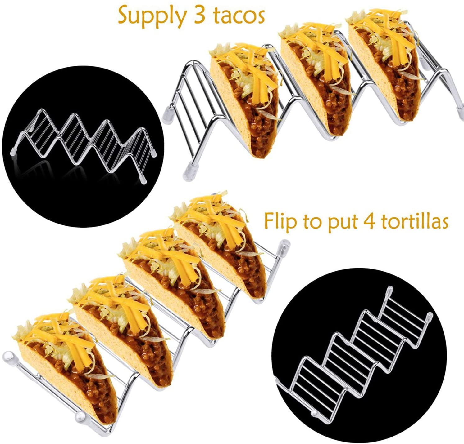 SEENDA Taco Holders Taco Stand Rack Iron Wire Stainless Steel Rustproof