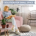 thumbnail image 4 of Walsunny 49" Loveseat Sofa Couch, 2-Seat Fabric Upholstered Sofa with 2 Removable Pillows, Modern Loveseat Couch, Wood Leg, Pink, 4 of 7
