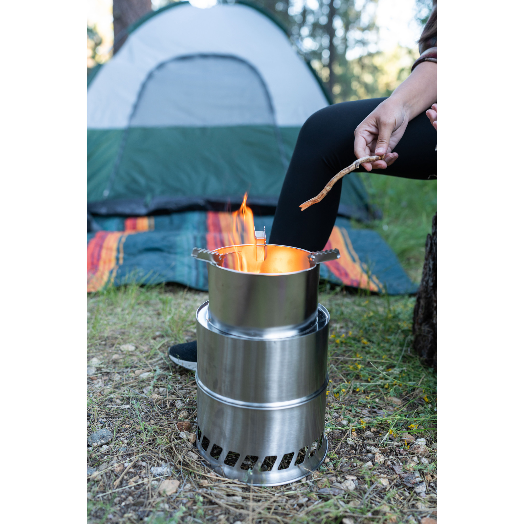 Stansport Stainless Steel Wood Burning Stove - Extra Large