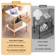 thumbnail image 3 of Juego de mesa auxiliar Apicizon de 2 niveles, madera blanca natural, 40 x 30 x 52 cm, 3 of 8