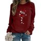 thumbnail image 4 of Suéter navideño para mujer, gorro navideño, copa de vino tinto, estampado, cuello redondo, manga larga, suéter 2023 nuevo, 4 of 4