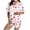 White, variant on Jalioing Pajama Set for Women 2 Piece Heart Print Short Sleeve Button Down Shirt and Pajama Shorts Set Comfy Loungewear Set
