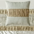 thumbnail image 3 of The HomeCentric King / Queen / Twin Brown Luxury Full 68"x18" Bed Runner WITH Two Pillow Cover, Patchwork, Pintucks Bed Scarf on Velvet fabric - Cascade Pleats, 3 of 5