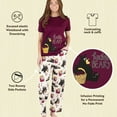 thumbnail image 6 of Lazy One Women's Pajama Set, Short Sleeves with Cute Prints, Relaxed Fit, Huckleberry, 6 of 7